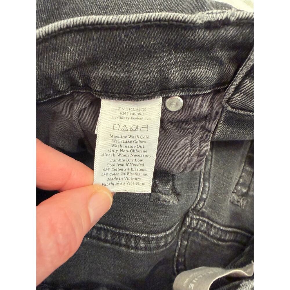 Everlane THE ORIGINAL CHEEKY JEAN Bootcut Washed Black High Rise Cropped Size 29 - Picture 9 of 9